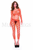 9309 Music Legs long sleeve cami with footless tights