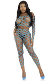 89325 2 PC hardcore net crop top and footless tights by Leg Avenue
