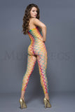 1177 rainbow big diamond net bodystocking from Music Legs