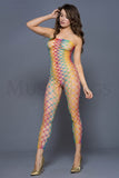 1177 rainbow big diamond net bodystocking from Music Legs
