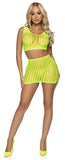 81651 2 PC Crochet net tank crop top and mini skirt by Leg Avenue